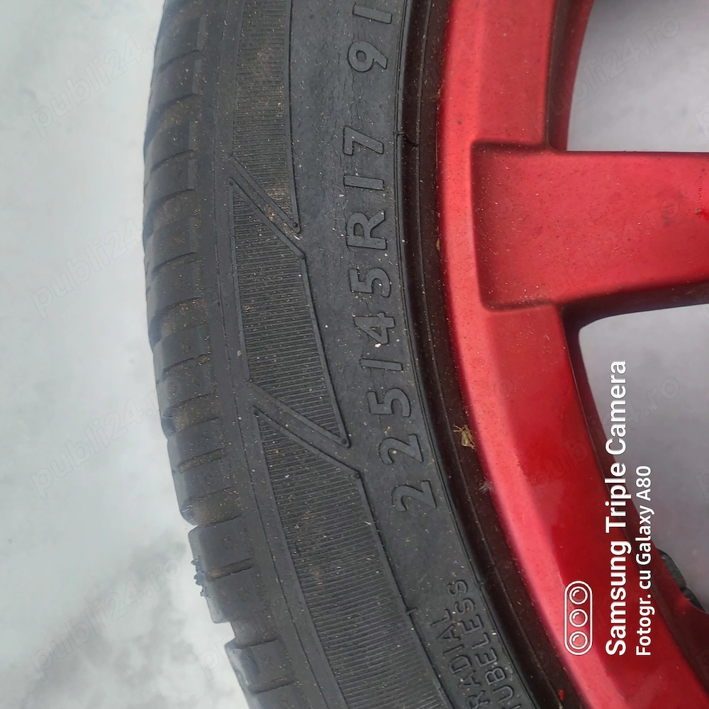 Vând ieftin 4 jante aluminiu plus cauciucuri pt Opel