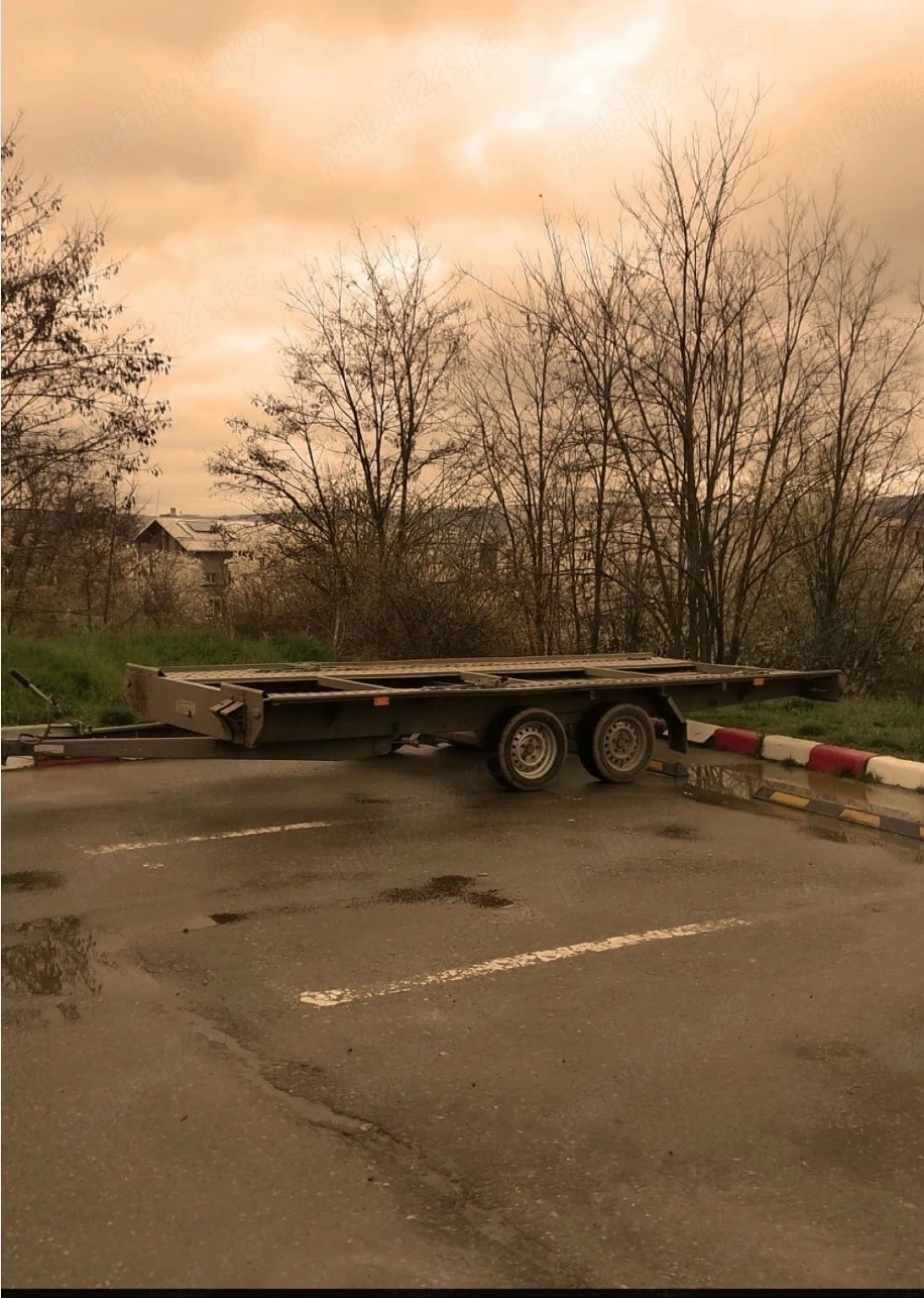 Remorca transport auto WIOLA W5 14 an fabricatie 2019, 4,5 m utili, 3,5 tone