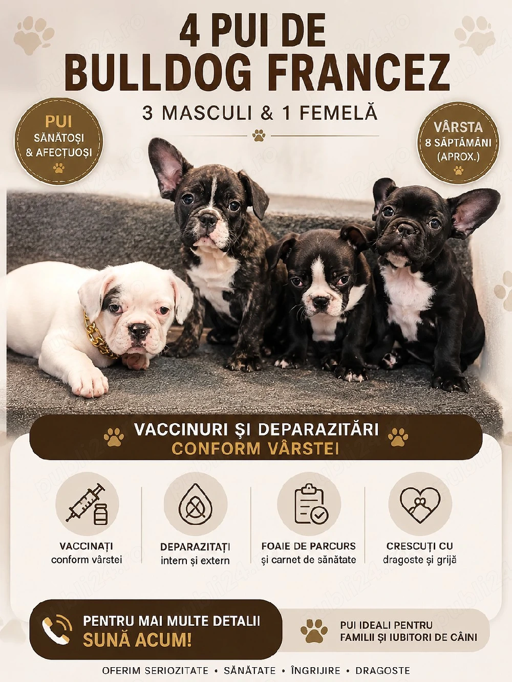Bulldog francez 2 luni jumate 