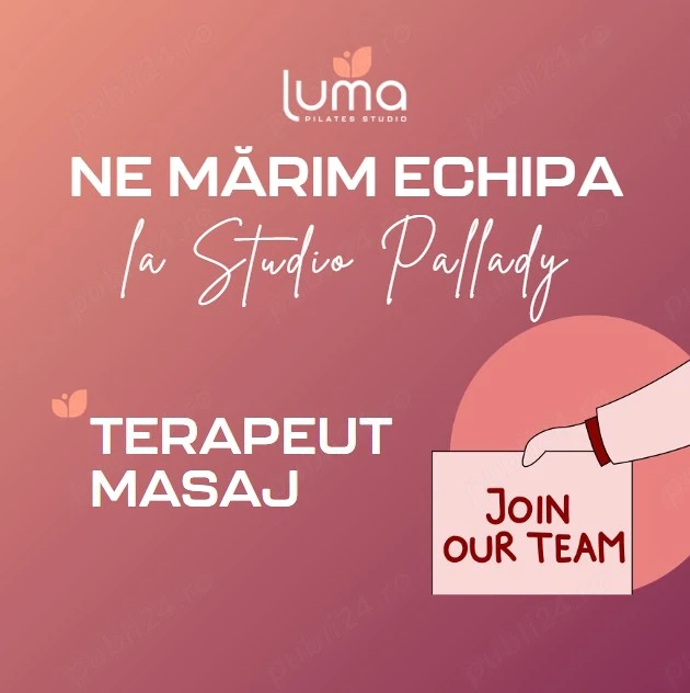 Căutăm colaborator maseur pentru echipa Luma Pilates!