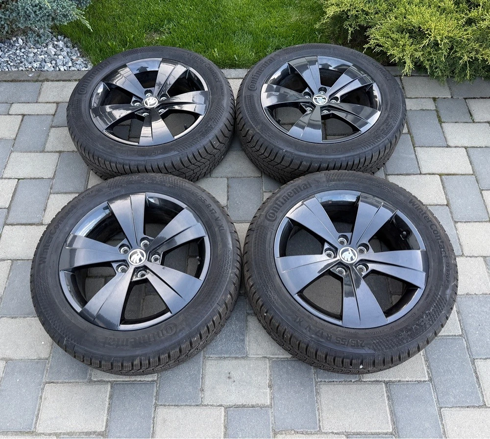 Roti iarna Skoda Superb Octavia Karoq jante 17 5x112 anvelope noi 215 55 17