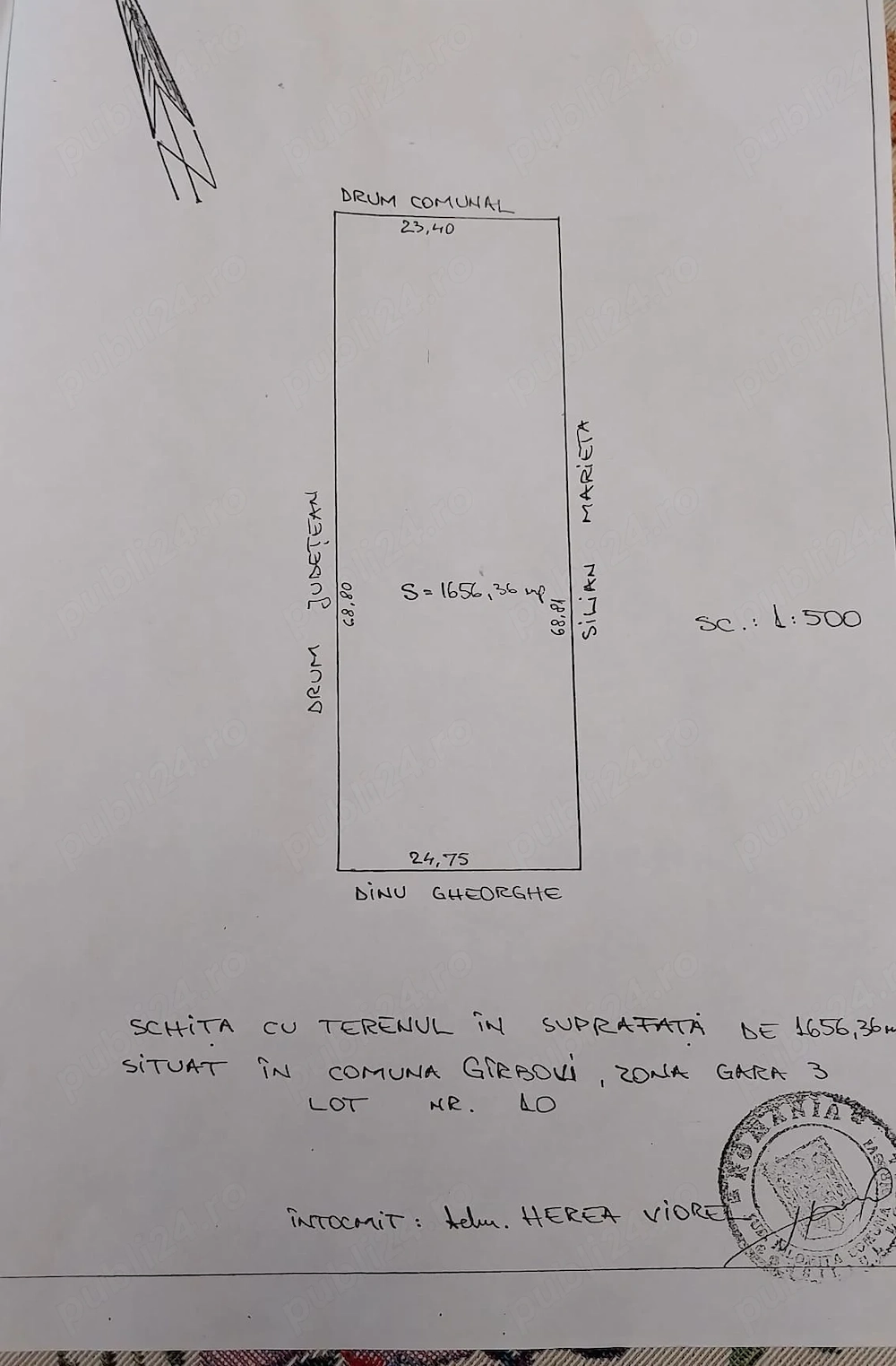 Vanzare teren intravilan 1656 mp - doar 9500 euro