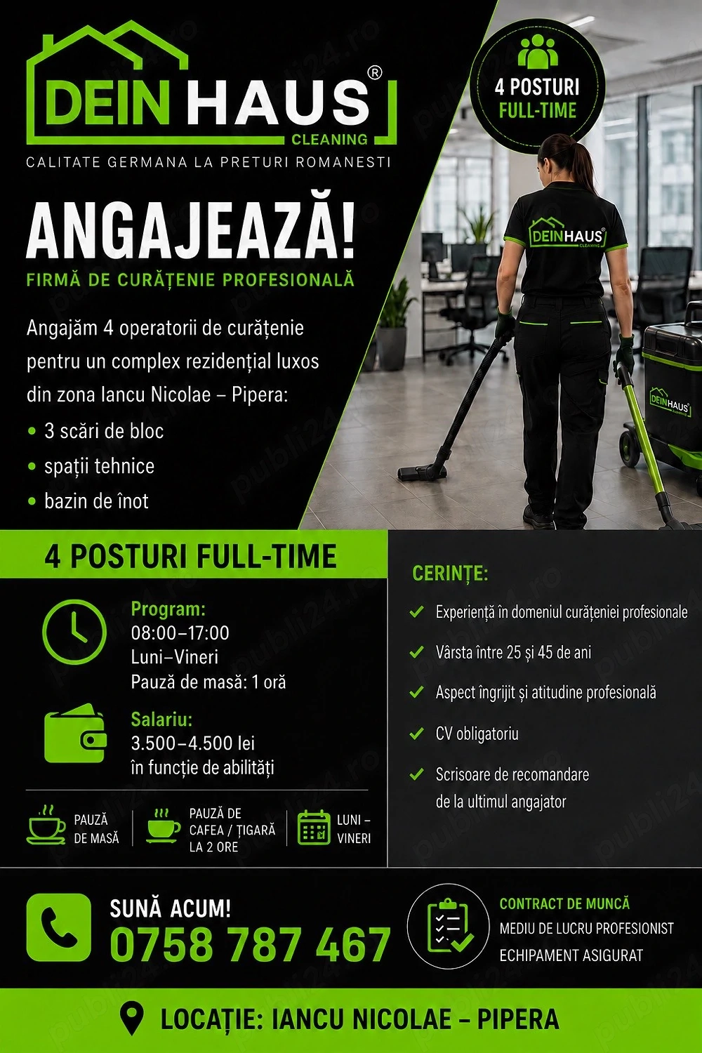 Angajare urgenta-Operator Curatenie