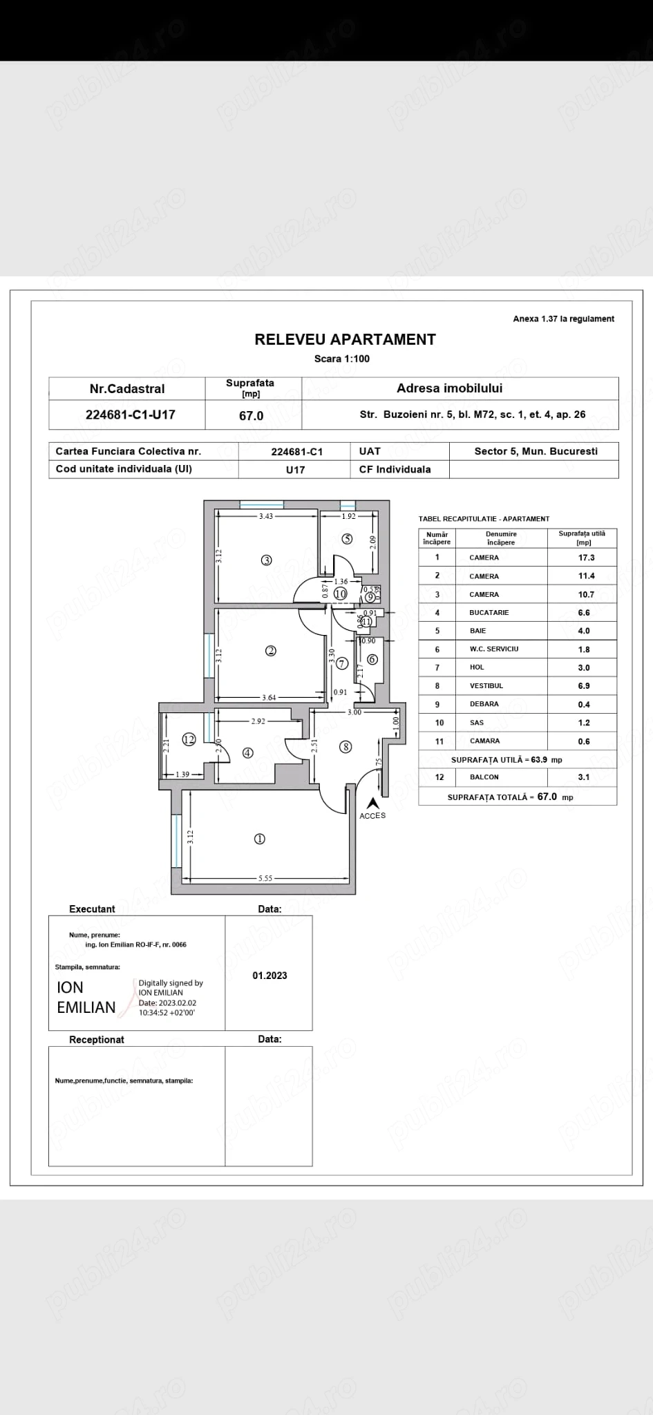 Apartament 3 camere Rahova Buzoieni
