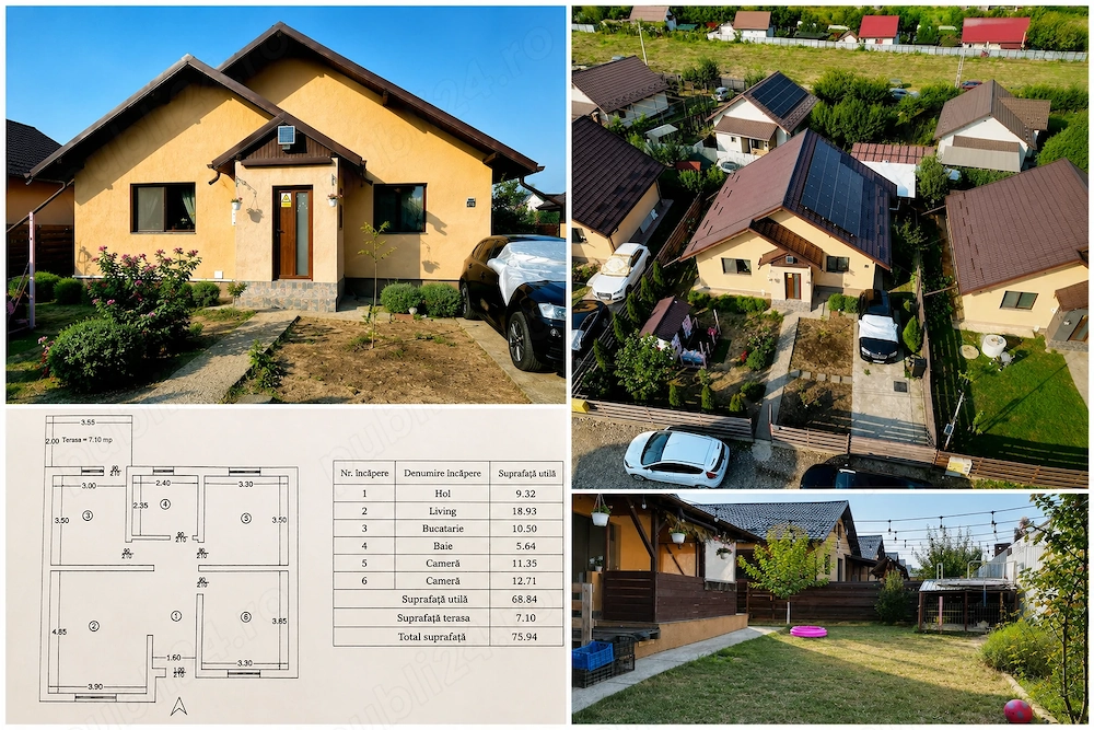 Casa individuala pe parter | teren 375 mp | fotovoltaice 6 kW | posibilitate mansardare