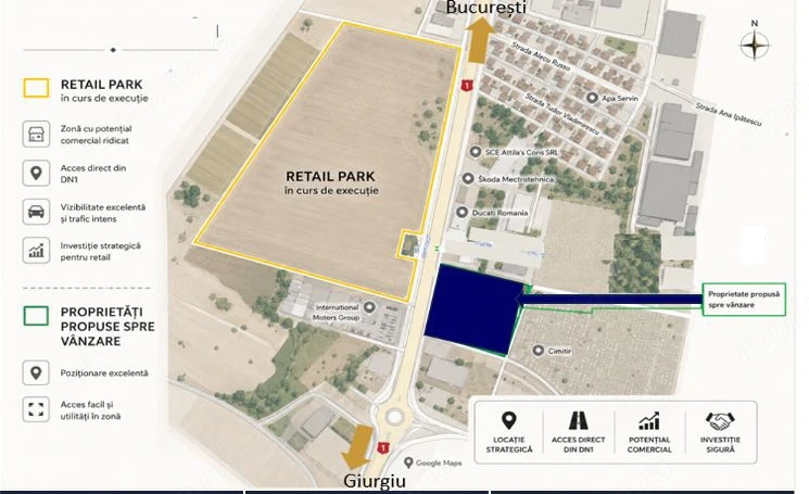 Proprietar vând teren de 23.200 mp în Jilava/Mierlari/ Giurgiului