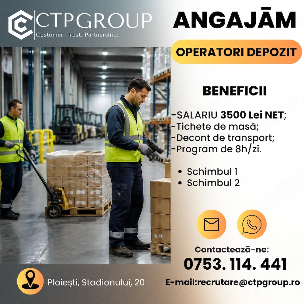 Angajam Operatori Depozit   PLOIEȘTI