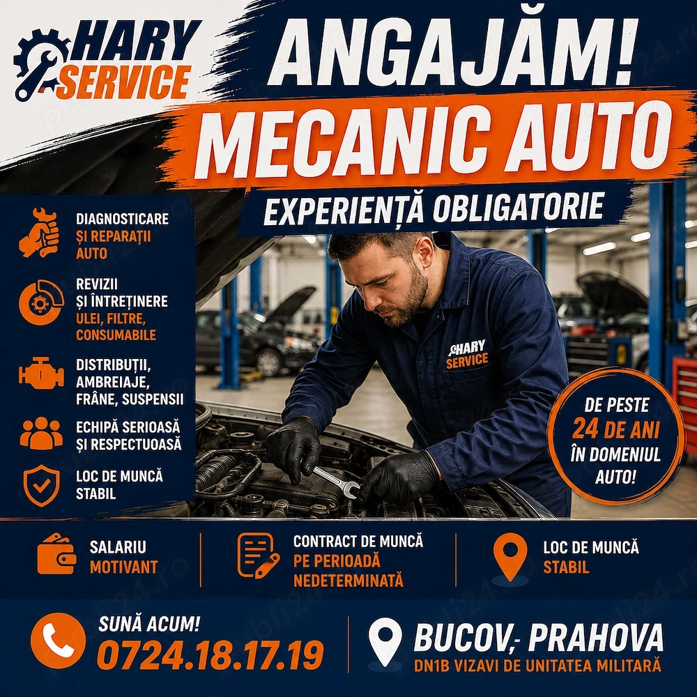 Angajam Mecanic Auto- salariu Avantajos