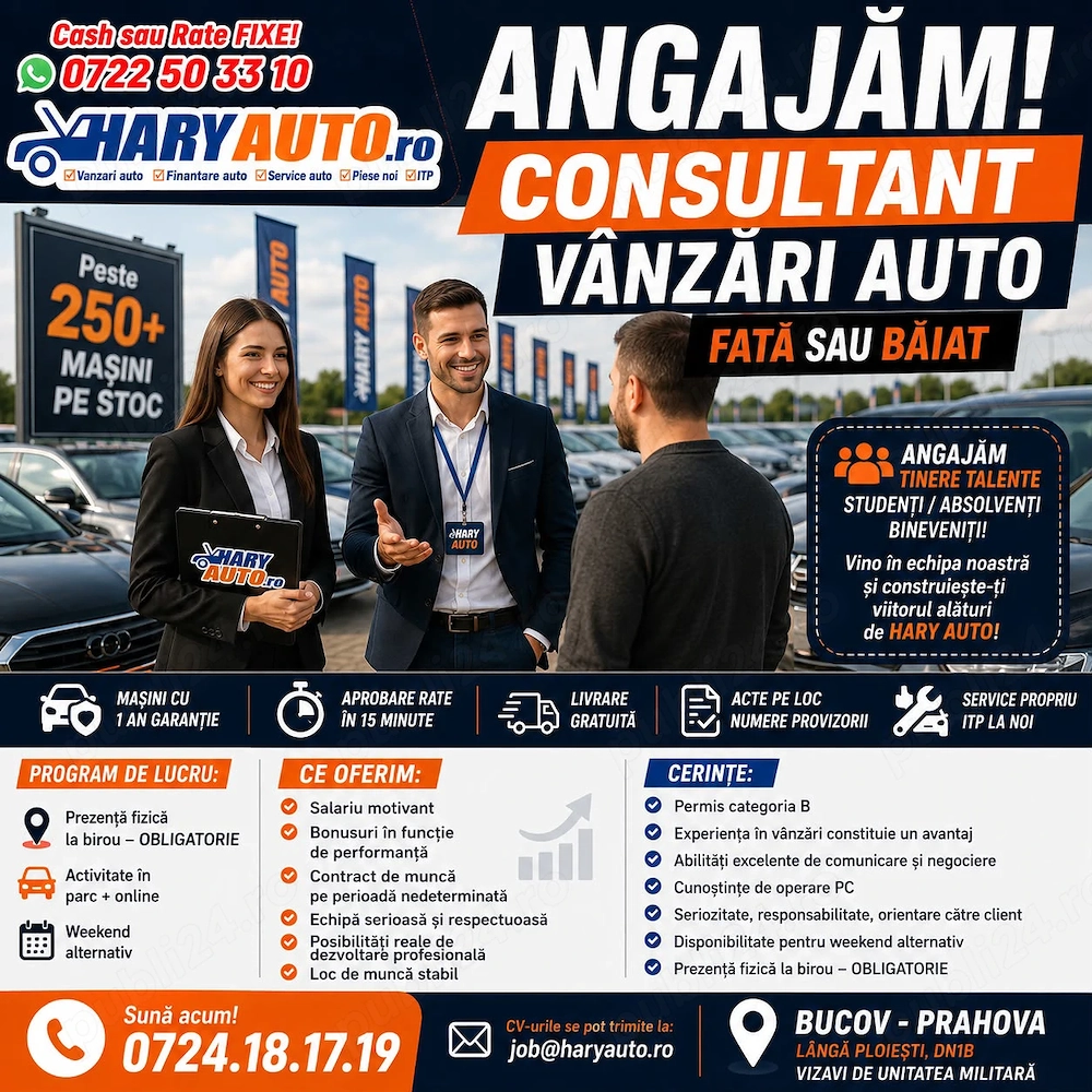 Angajam Consultanti vanzari auto