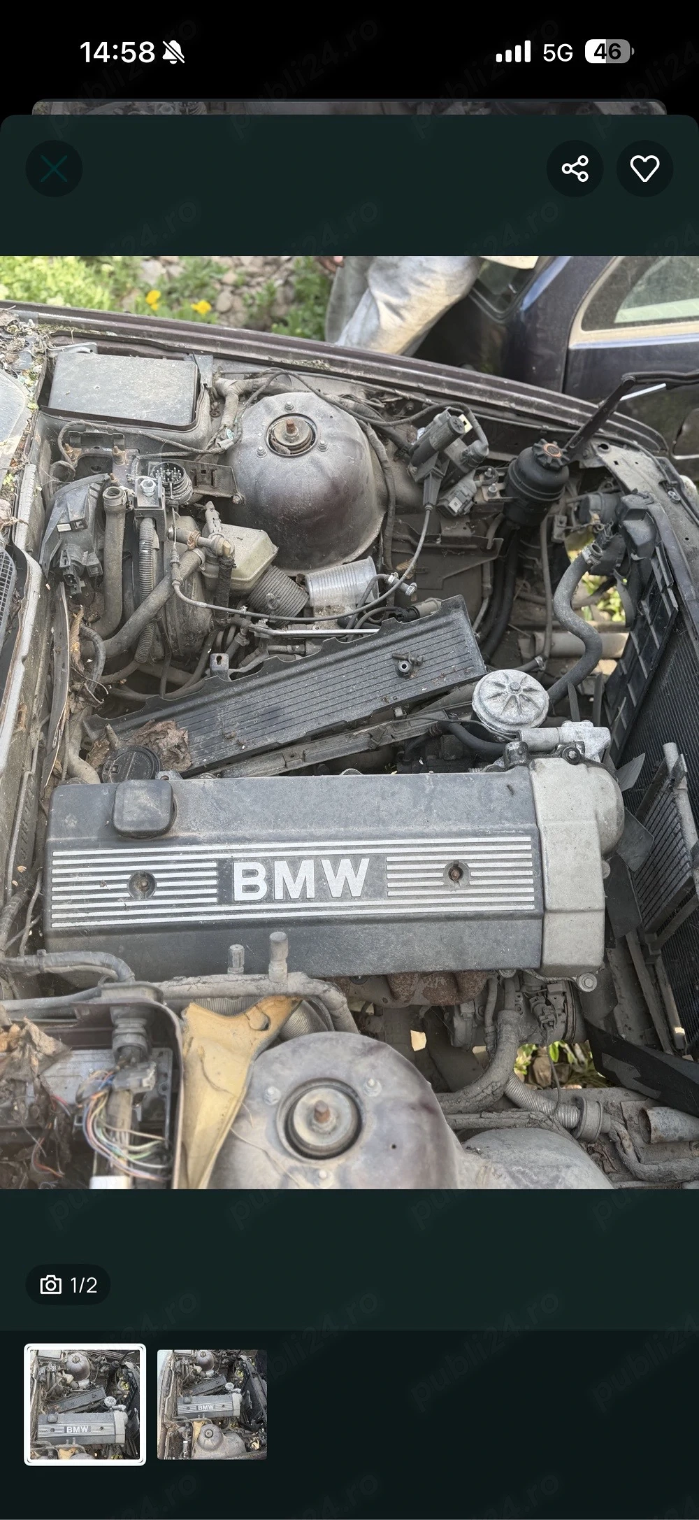 Motor BMW M50 Vanos 1993 – Proveniență E34 iX (Fără accesorii)