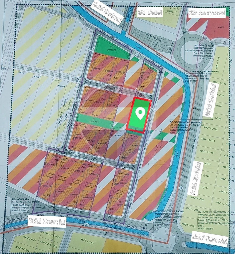 Teren PUZ aprobat 12 apartamente si spatii comerciale Giroc Braytim