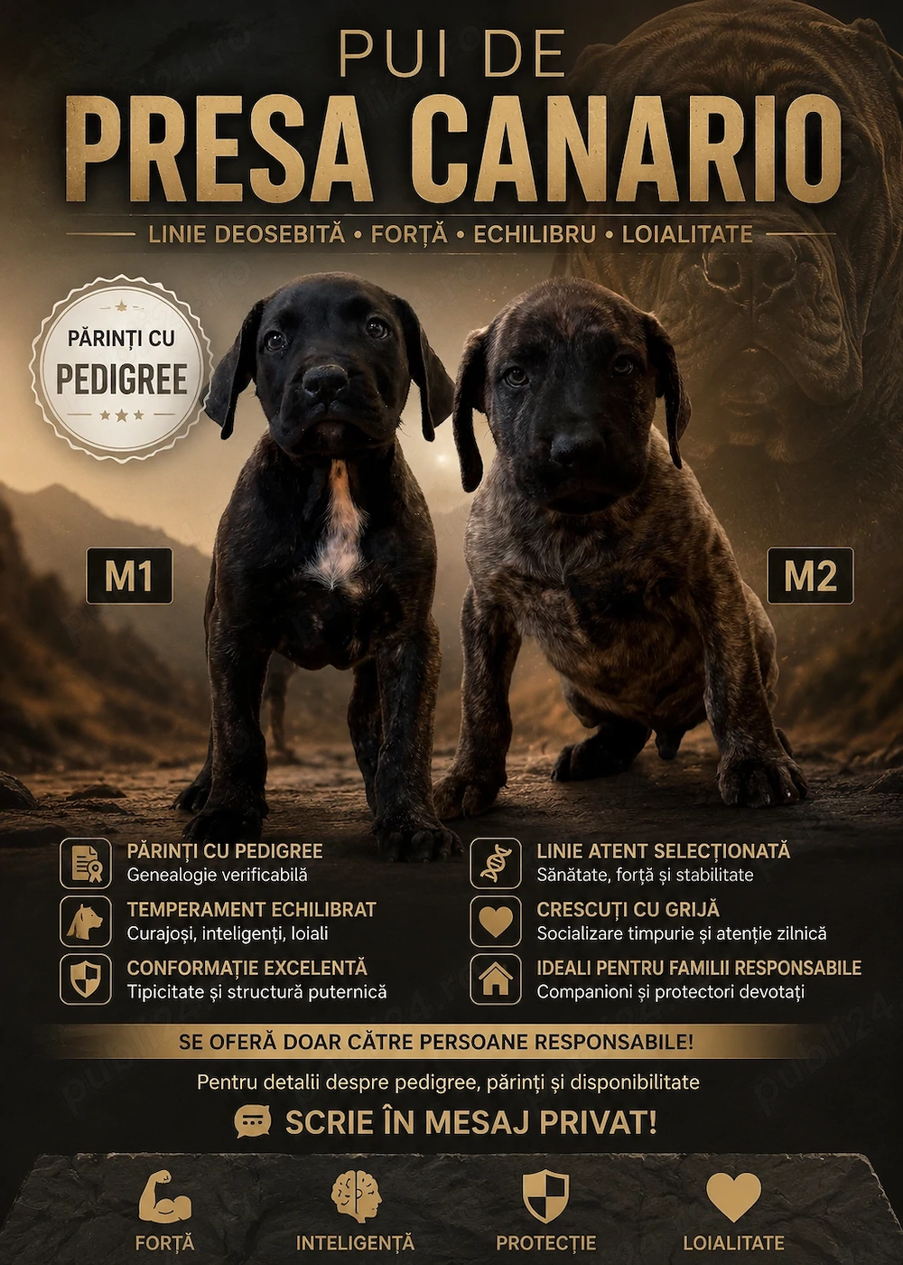 Catelasi Pui Presa Canario 8 săptămâni 