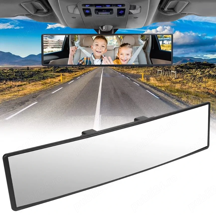 Oglindă Auto Retrovizoare Panoramică Anti-Orbire – 310mm x 85mm