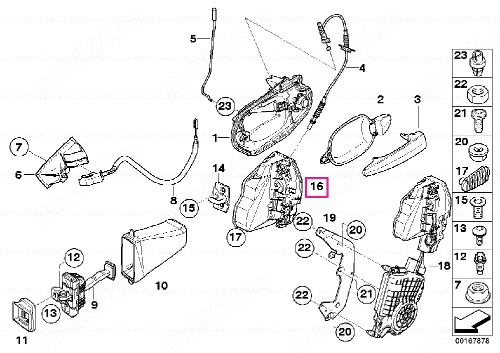 încuietoare usa stânga față încuietoare bmw E81 E82 E87 f20 f21 f22 f23 e90 e92 e92 f30 f31 f34 f10 