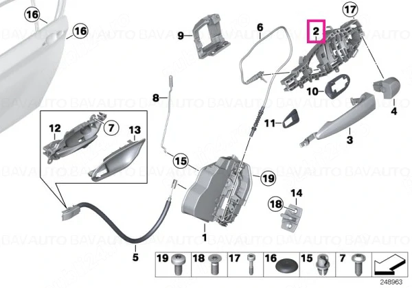 Contramaner usa stânga fata bmw 3 (f30) 2011-2017 Suport, mâner exterior ușă, stânga față - BMW