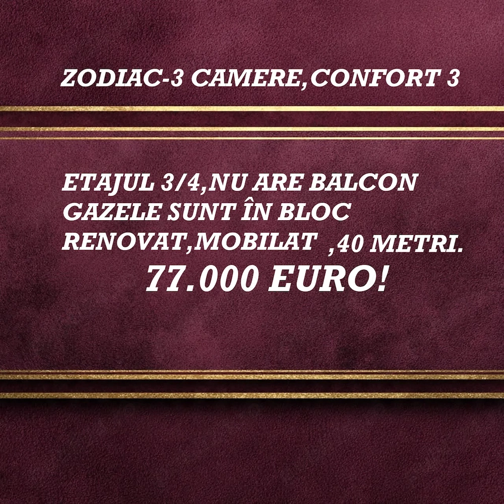 zodiac-3 camere confort 3,etajul 3 