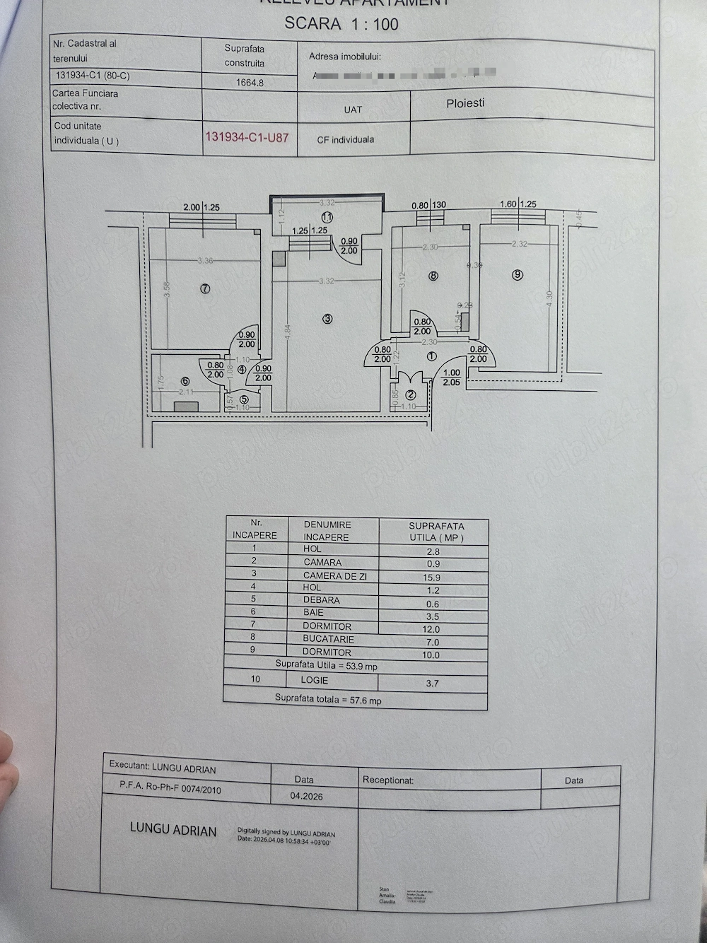 Apartament  3 camere  etaj1 4