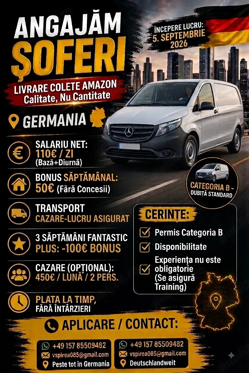 Angajam Soferi Amazon Germania