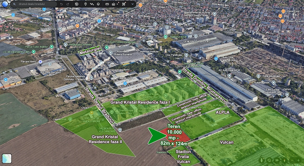 Teren Strategic 1 ha Sector 4 | Zonă M2 - S+P+14E | Hub de Transport DR9 | 30.000 mp ADC
