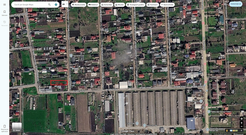 Proprietar:702mp teren intravilan liber vanatori galati str.crinului gaze canalizare schimb
