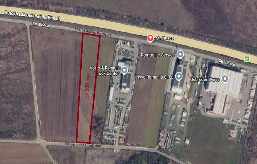 Teren intravilan 17.000 mp   Bolintin-Deal, A1 km 25 | lângă Volvo | oportunitate investițională
