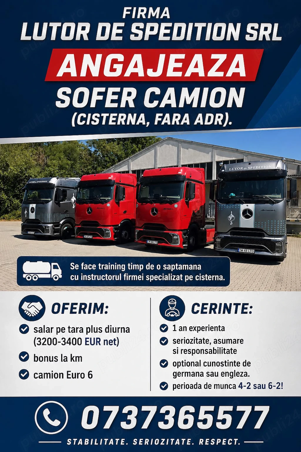  Angajam sofer camion comunitate!