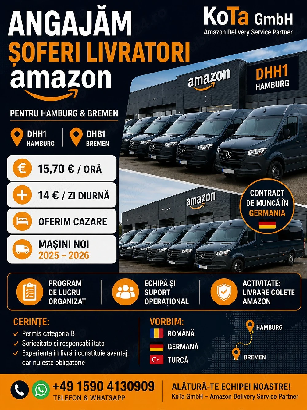 curier germania amazon hamburg si bremen