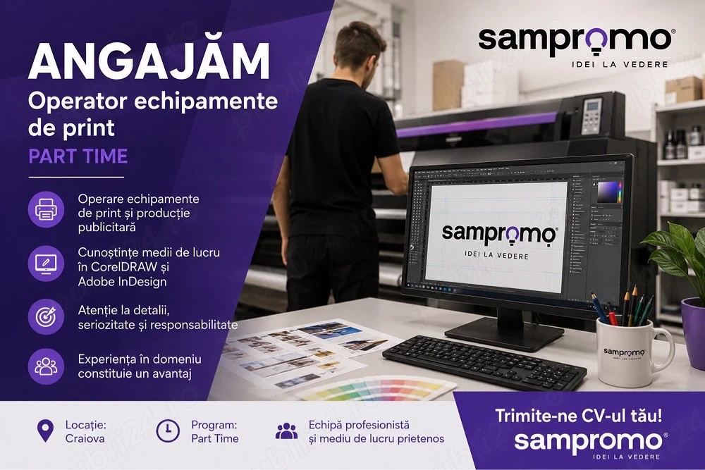 Operator echipamente de print   Part Time