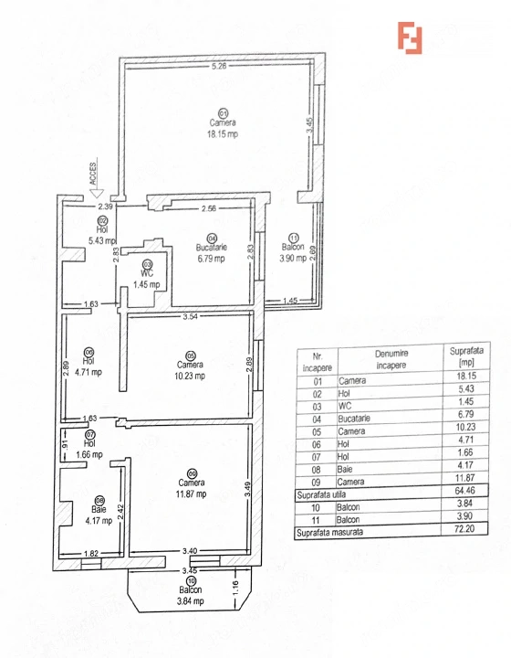 Apartament 3 camere decomandat, gata de renovat, Zona Freidorf
