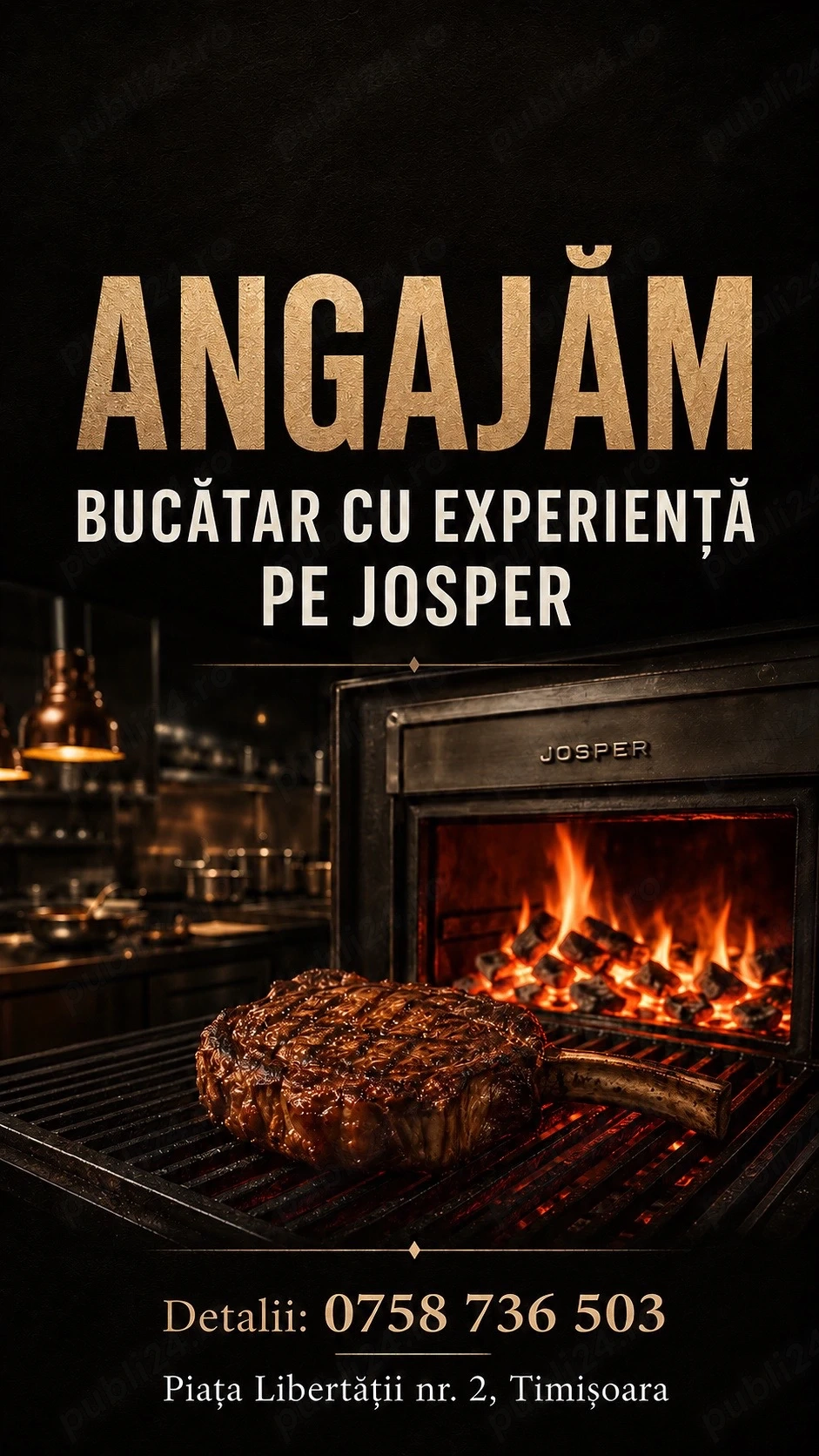 angajam bucatar cu experinta pentru postul de josper 