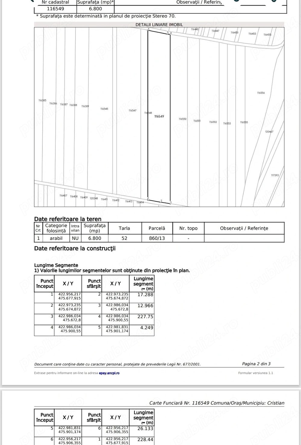 Teren extravilan 6800mp