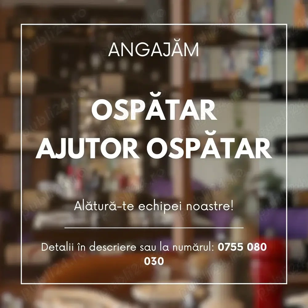 Angajăm Ospătar Ospătăriță   Restaurant Little Italy
