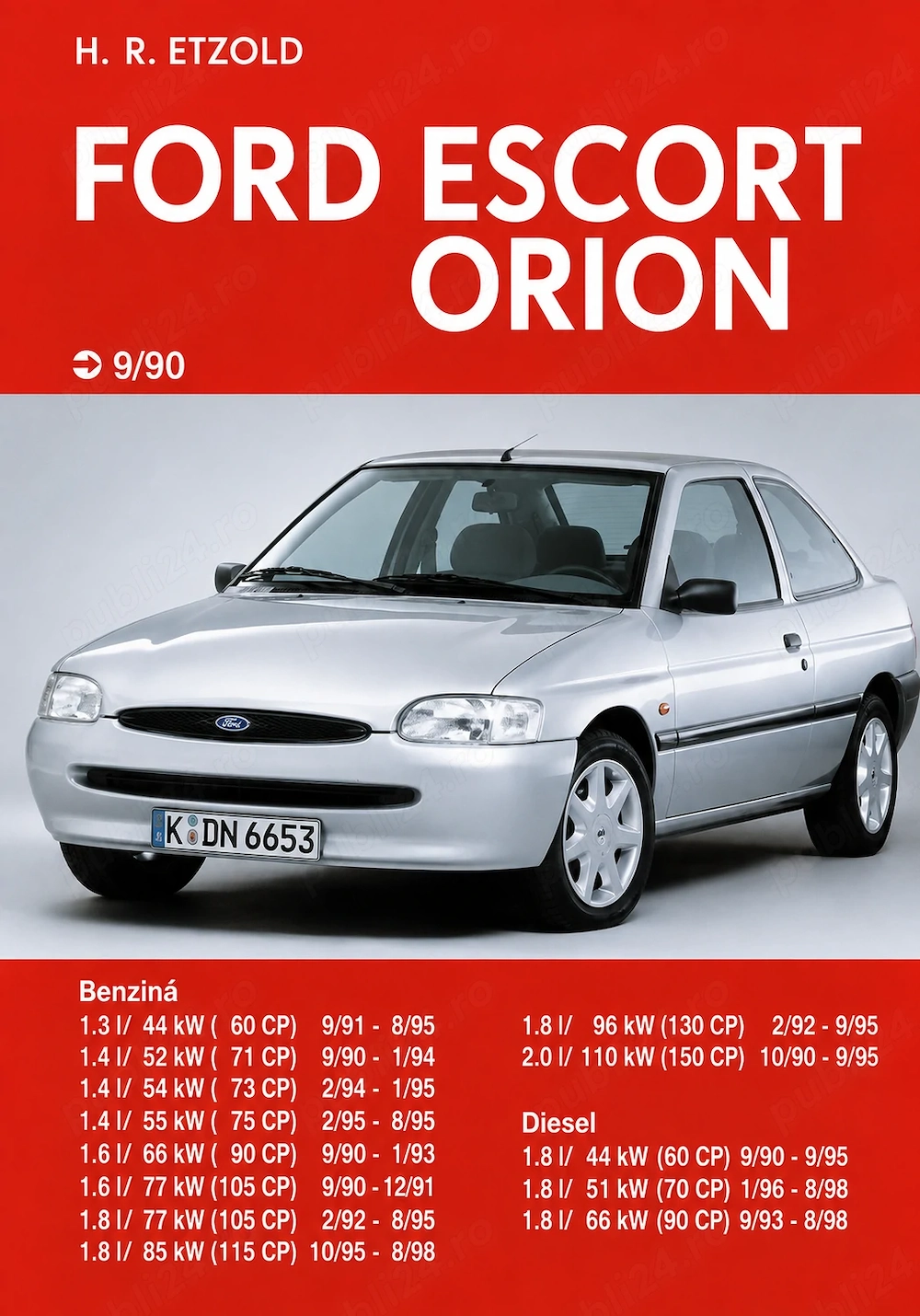 Manual reparații în limba română pentru Ford Escort și Orion fabricate după 1990