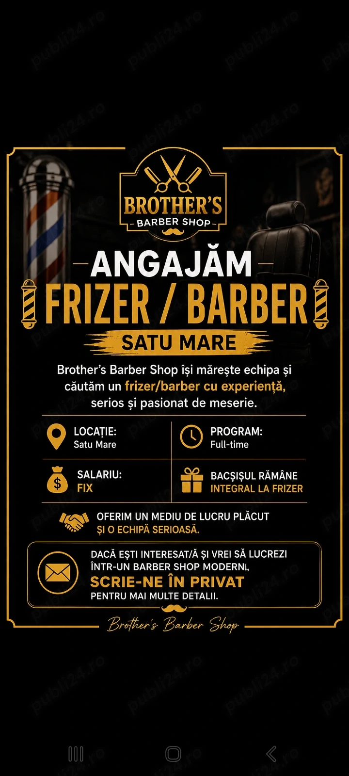 Caut frizer la brother's Barber Shop 