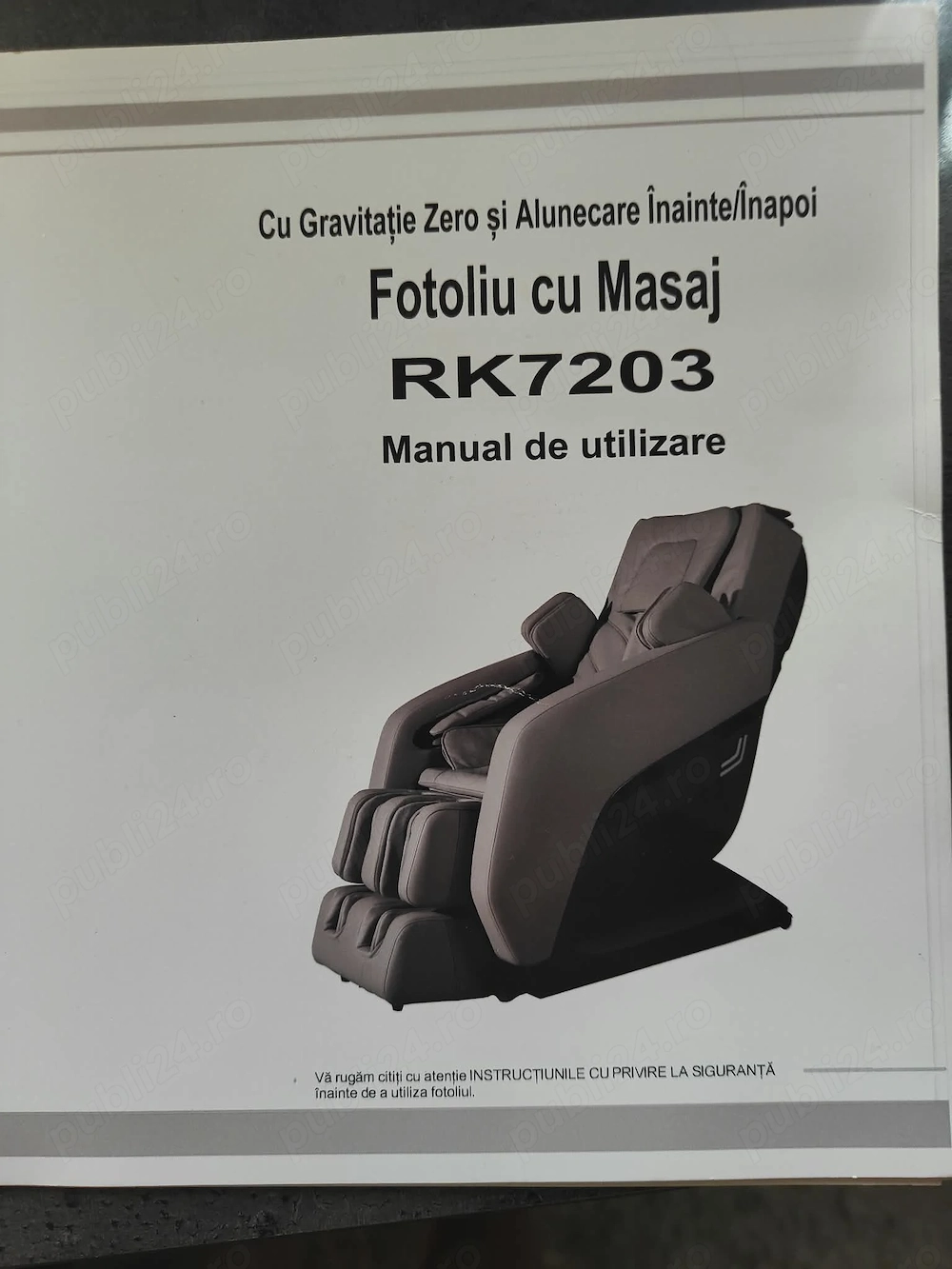 Fotoliu Masaj premium Zero Gravity si PRESOPUNCTURA NOU