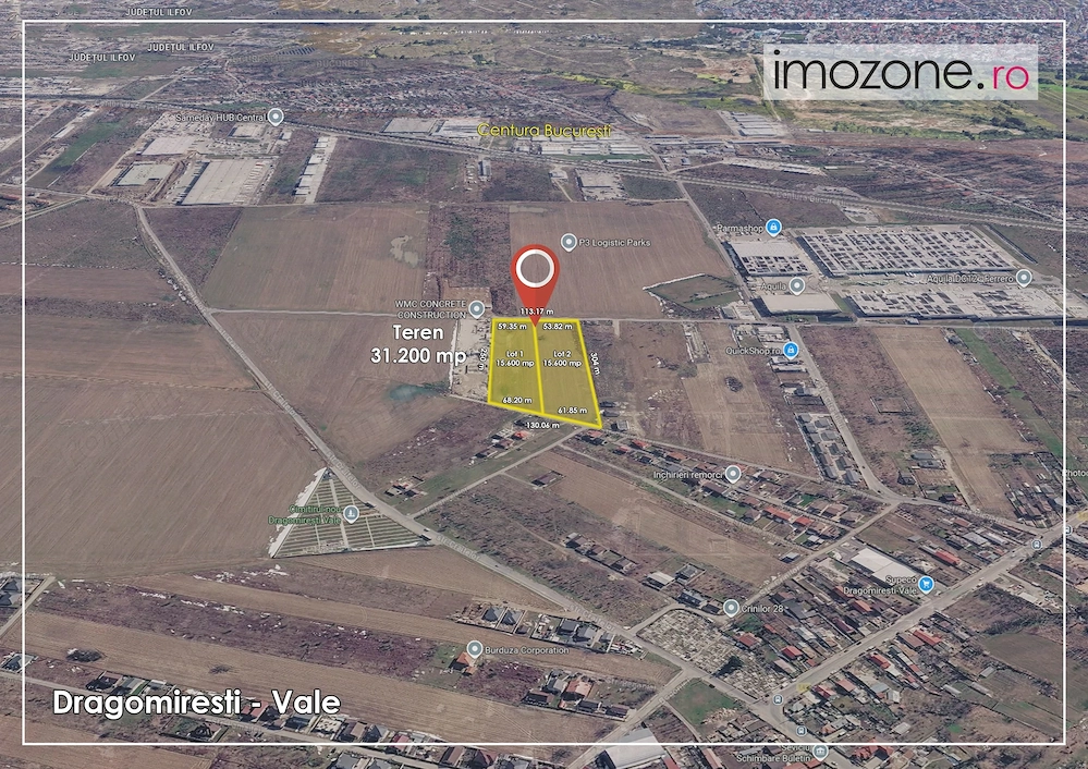 Dragomiresti Valea - Langa Centura, teren 31.200 mp, 28E/mp