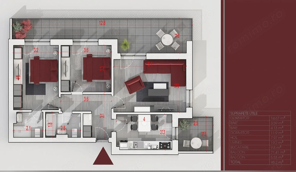 Apartament 3 camere   Drumul Gura Putnei | Bloc 2022 | Terasă generoasă