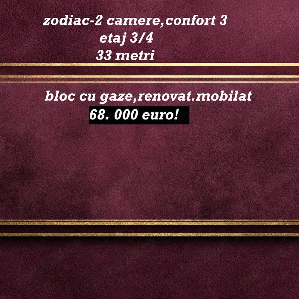 zodiac-2 camere,etaj 3