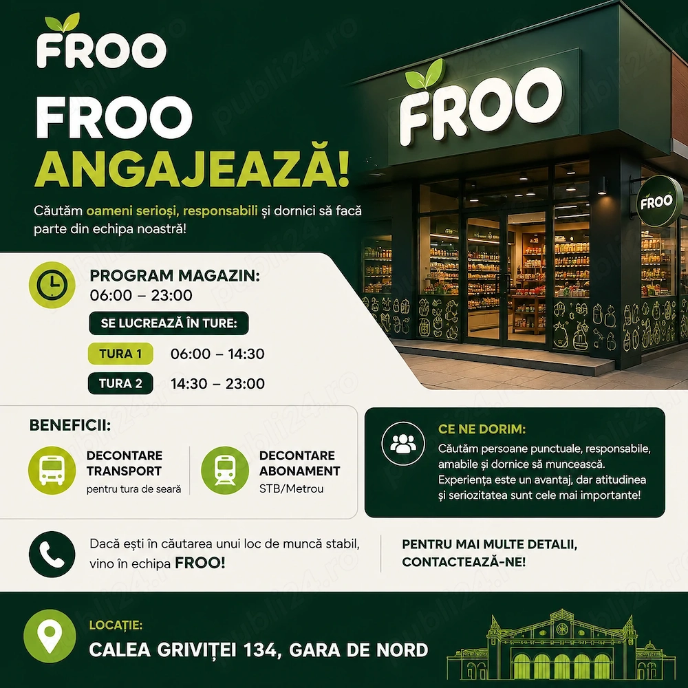 Froo angajează! Vino în echipa noastră