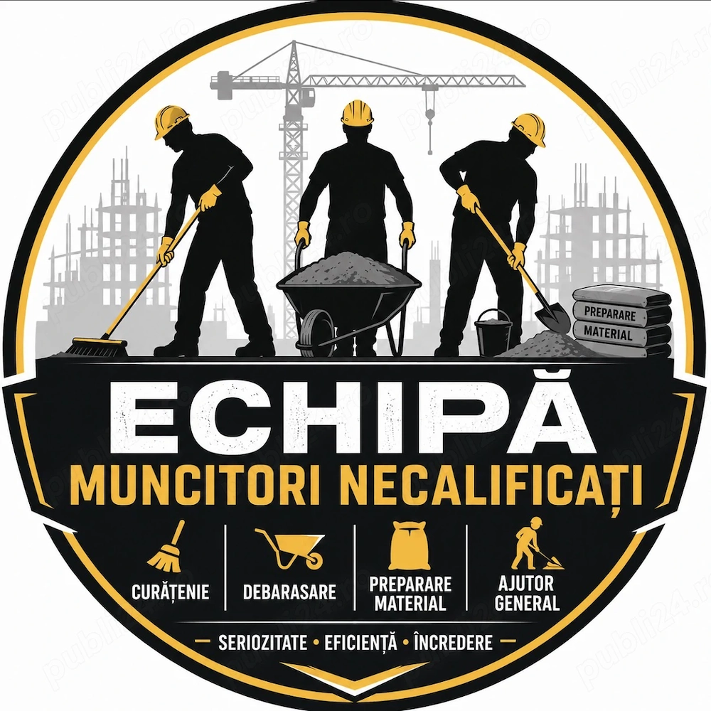Echipă muncitori necalificați disponibilă pentru șantiere