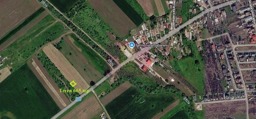 Săbăreni, teren intravilan 665 mp, aproape de DJ 602