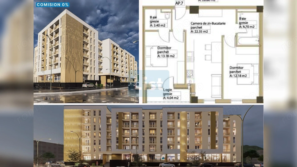 Apartament 3 camere, 69.26mpc, etaj 1, lift, Comision 0%