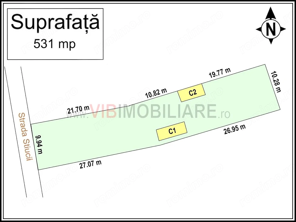 FUNDENI STRADA-STIUCII, teren intravilan, suprafata 531 mp