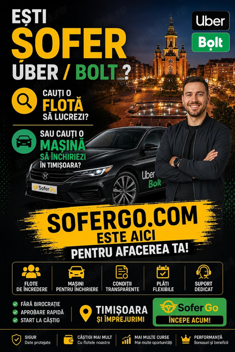 Ești flota uber bolt ai nevoie de șoferi sau închiriezi masini