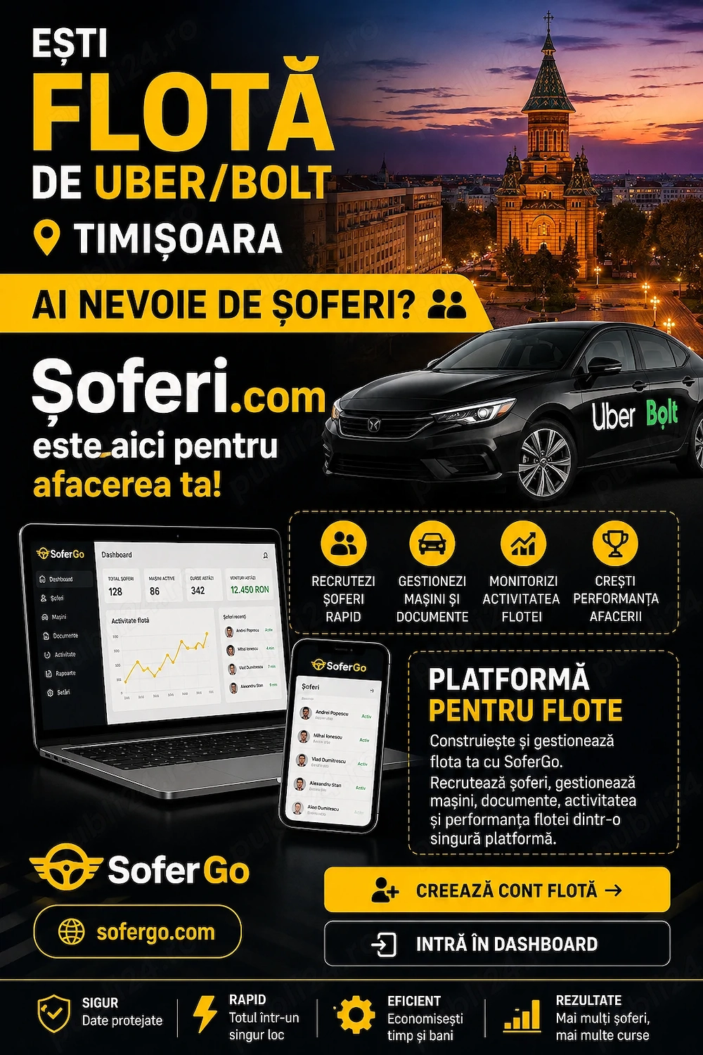 Ești flota uber bolt ai nevoie de șoferi sau închiriezi masini
