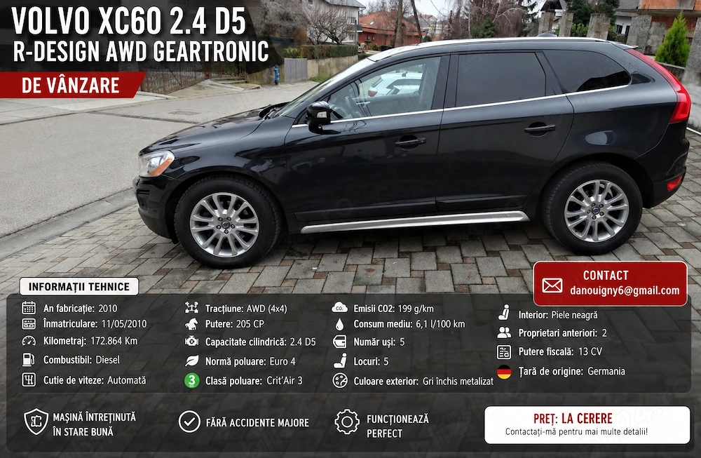 Volvo XC60 2.4 D5 R-Design AWD Geartronic   205 CP