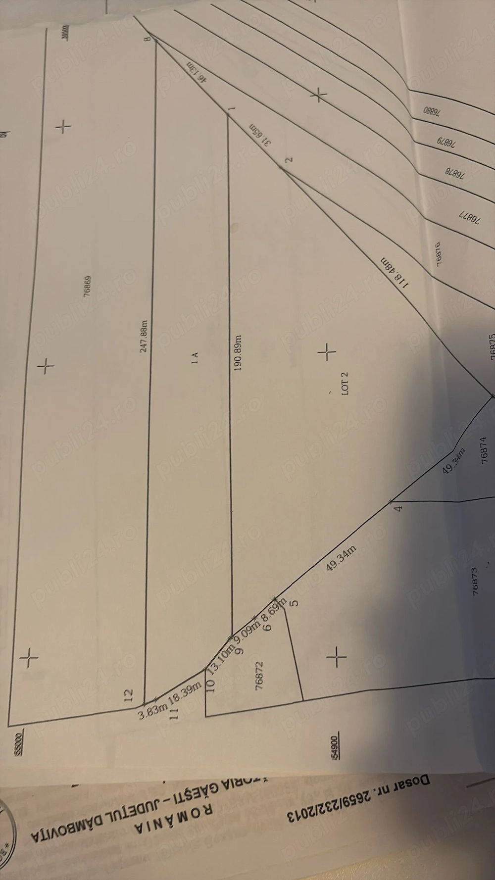 Teren intravilan premium 6227 mp la DN61 langa Centura Gaesti