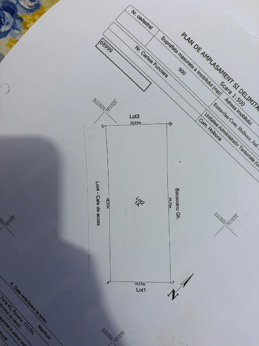 Vând teren intravilan 900 mp   Dancu, zona Lacul Chirița