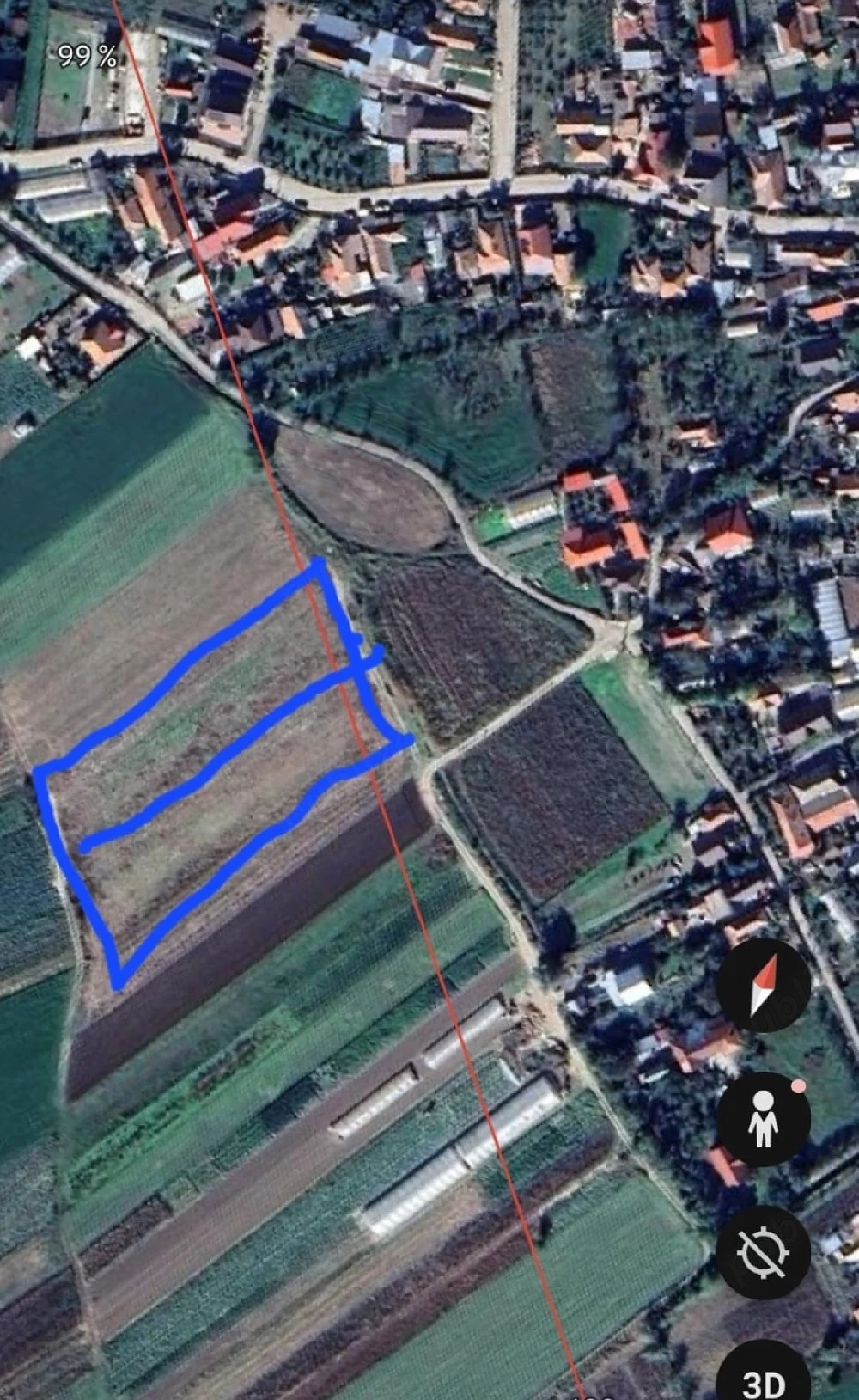Teren intravilan 2027 mp   Potoceni, Mărăcineni   deschidere 17 m