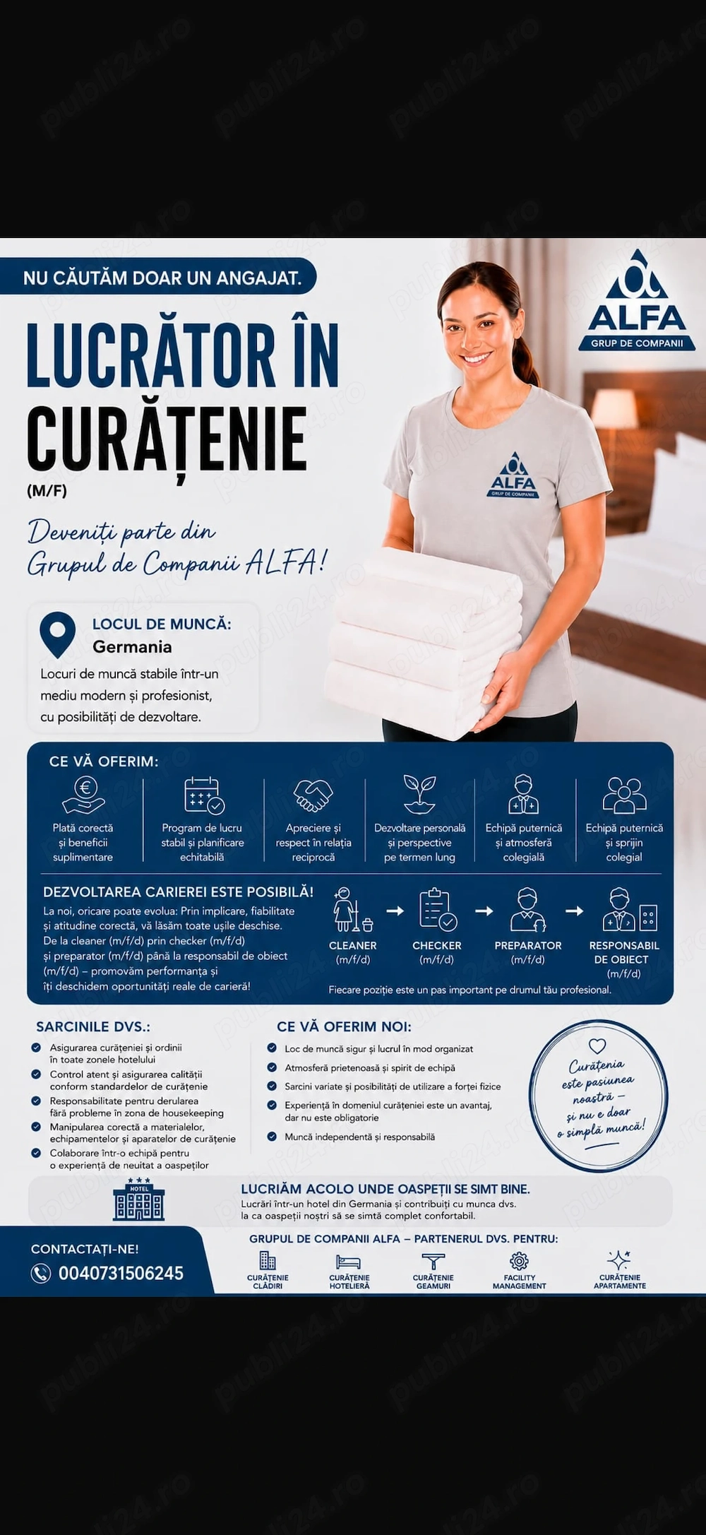 Angajăm personal pentru curățenie Germania